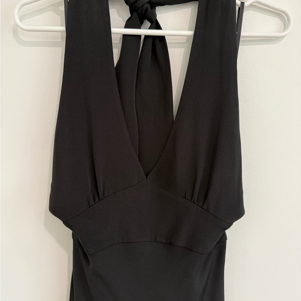 J. Crew Black Halter 100% silk Backless Dress - Picture 4 of 8